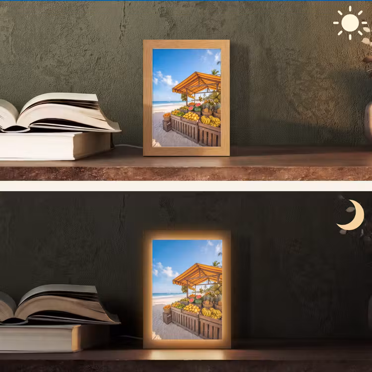 Tischlampe - Obst – Strand – Tropisch - Fruit - Strand - Tropisch Light Box met kabel (Tafellamp) klein