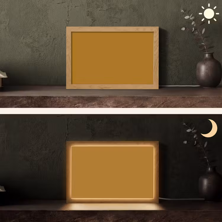 Ocre - Gold - Geel Light Box met kabel (Tafellamp) klein 924 -sfeer3