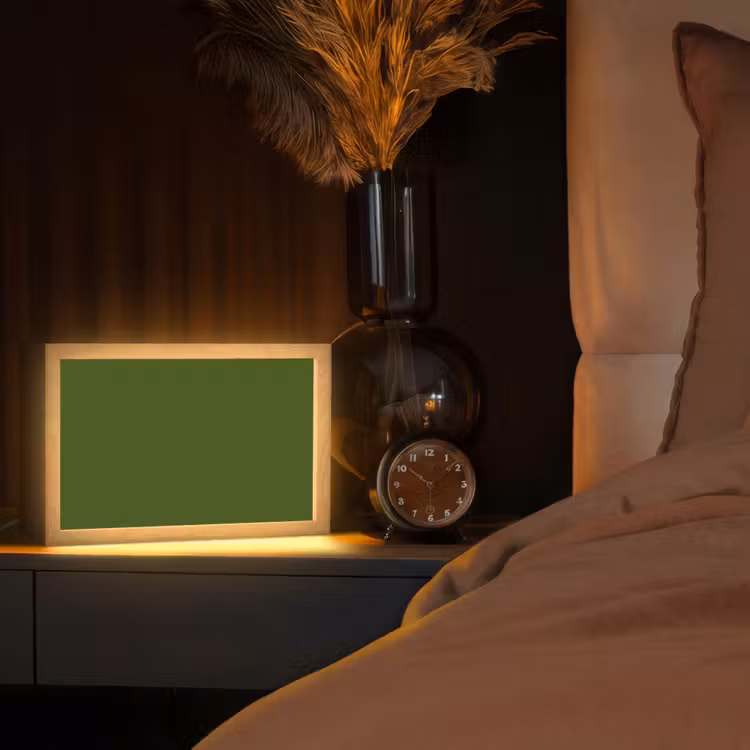 Olive - Drab - Groen Light Box met kabel (Tafellamp) klein 924 -sfeer1