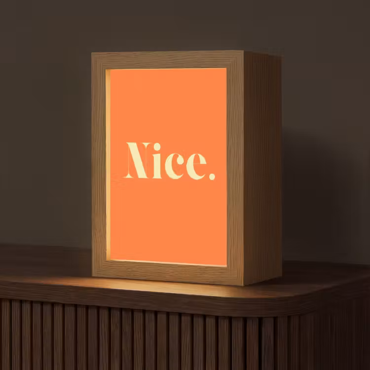Oranje - Gebroken wit - Nice Light Box met kabel (Tafellamp) klein -z3d_website