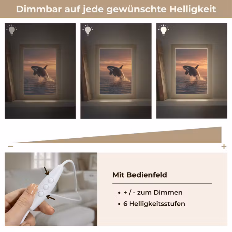 Orka - Zee - Zonsondergang Light Box met kabel (Tafellamp) klein -USP_dimbaarDE
