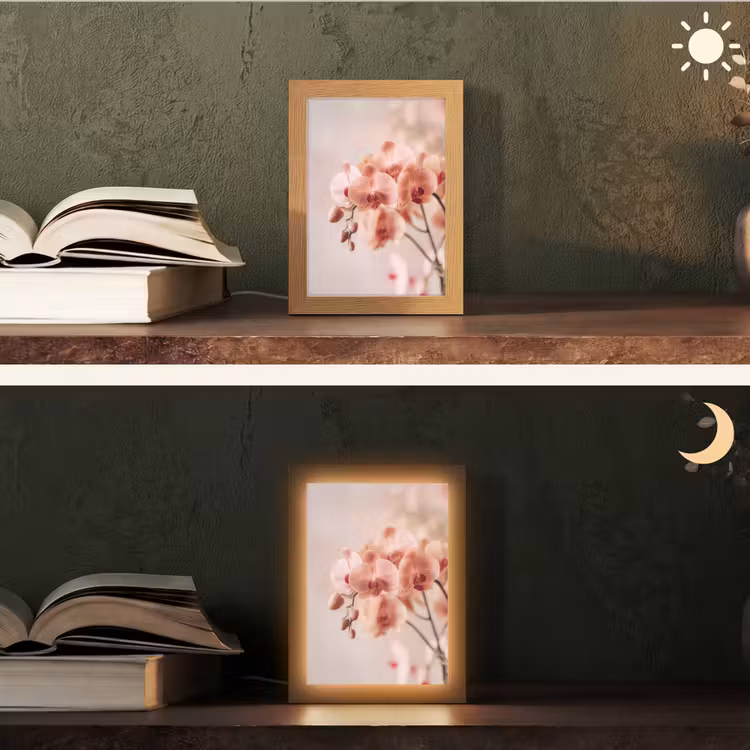 Orchidee - Bloemen - Roze - Bloemblaadjes Light Box met kabel (Tafellamp) klein -sfeer3