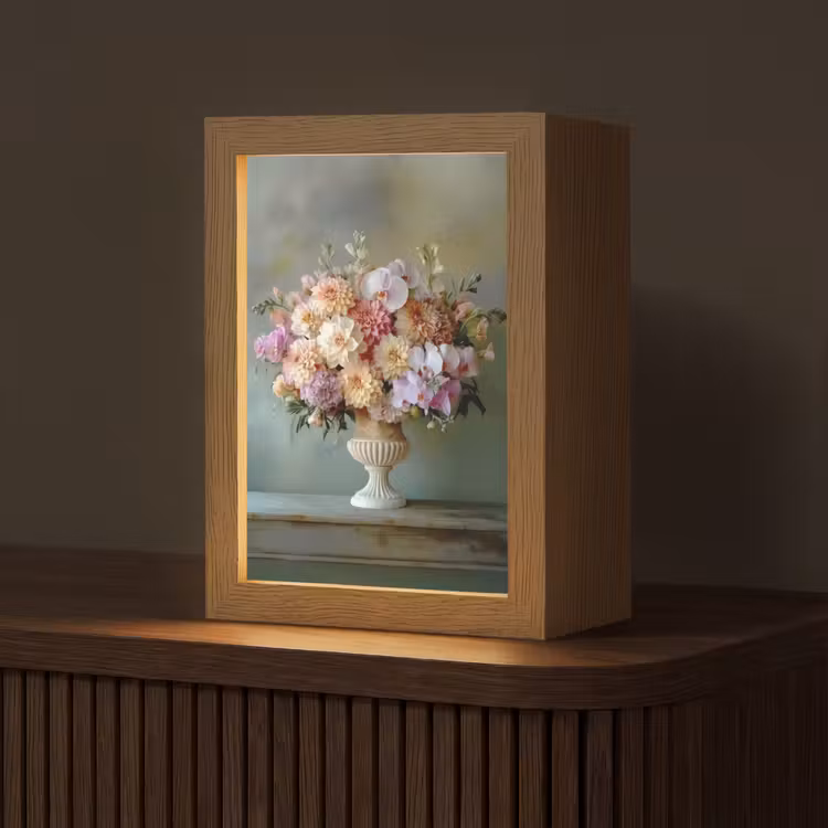 Orchidee - Boeket - Vaas - Bloemen Light Box met kabel (Tafellamp) klein -z3d_website