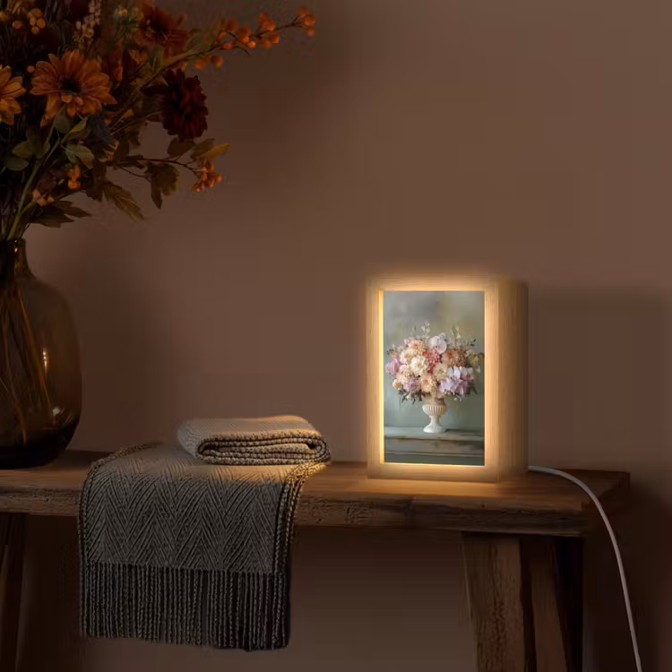 Orchidee - Boeket - Vaas - Bloemen Light Box met kabel (Tafellamp) klein -sfeer4