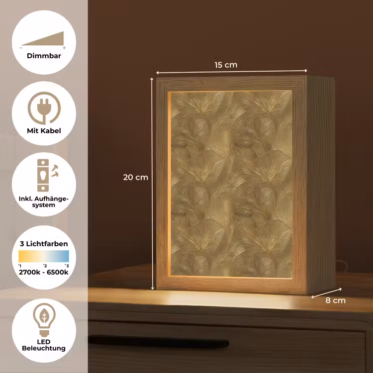 Organisch - Lijnen - Goud Light Box met kabel (Tafellamp) klein 925 -USP_DE