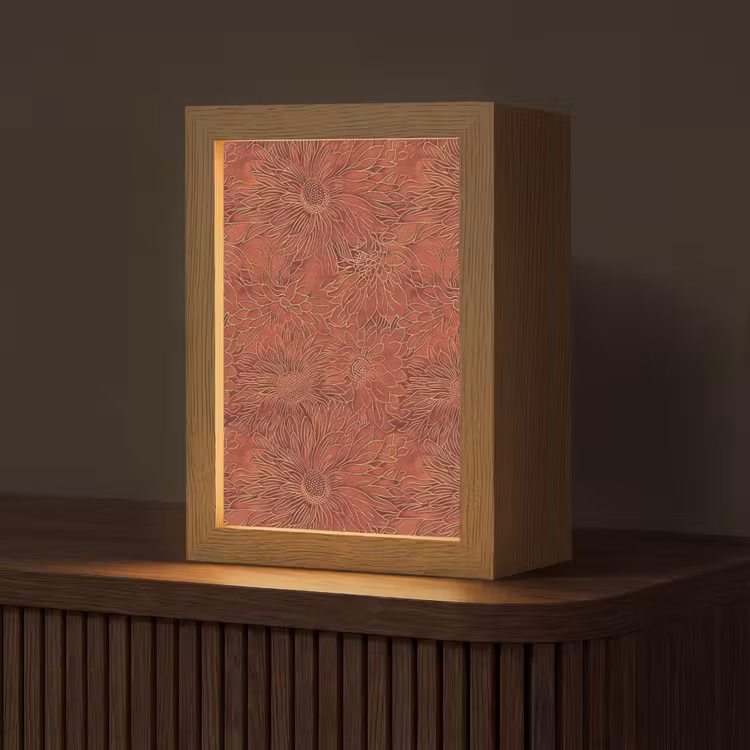 Oosters - Bloemen - Terracotta Light Box met kabel (Tafellamp) klein 925 -z3d_website
