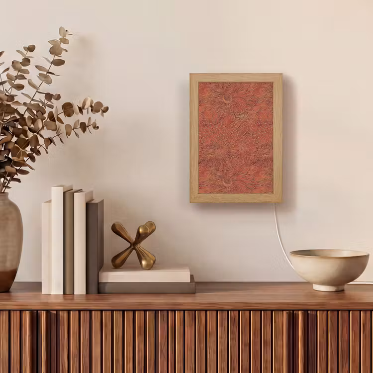 Oosters - Bloemen - Terracotta Light Box met kabel (Tafellamp) klein 925 -sfeer2