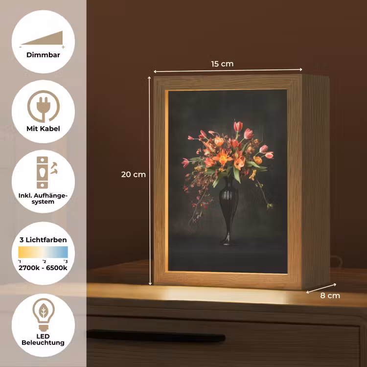 Sierlijk - Boeket - Vaas Light Box met kabel (Tafellamp) klein -USP_DE