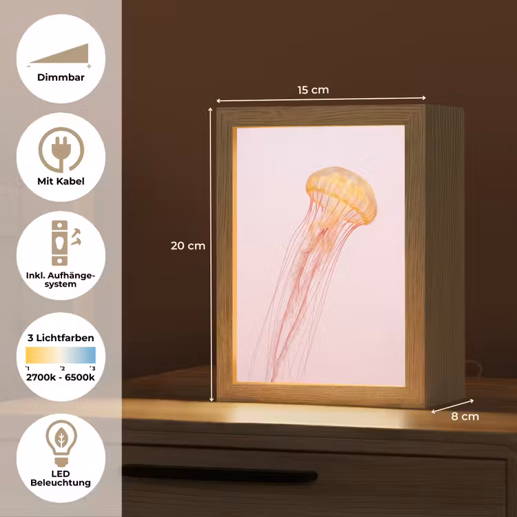 Sierlijk - Kwal - Roze Light Box met kabel (Tafellamp) klein -USP_DE