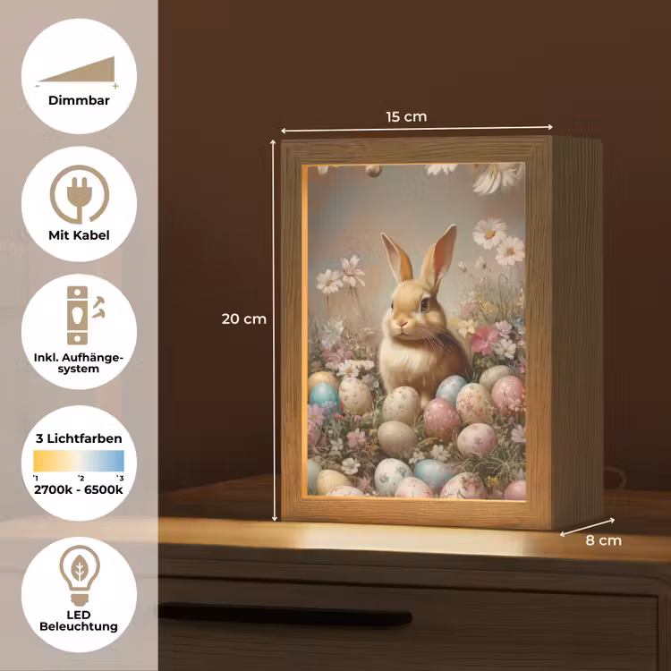 Paashaas - Lente - Paaseieren Light Box met kabel (Tafellamp) klein -USP_DE