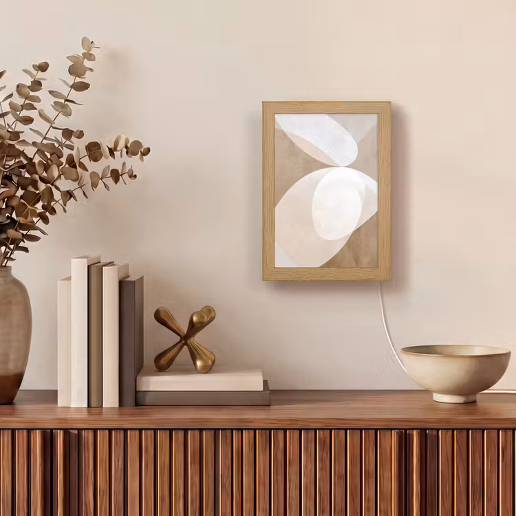 Ovale vormen - Transparant - Zachte overgang Light Box met kabel (Tafellamp) klein -sfeer2