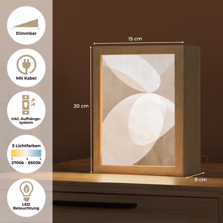 Ovale vormen - Transparant - Zachte overgang Light Box met kabel (Tafellamp) klein -USP_DE