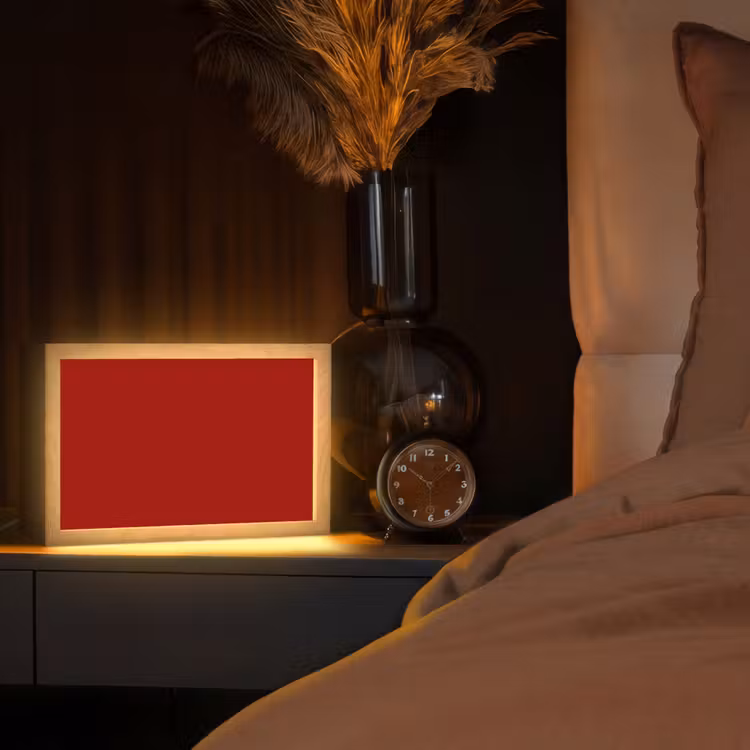 Oxblood - Maroon - Rood Light Box met kabel (Tafellamp) klein 924 -sfeer1