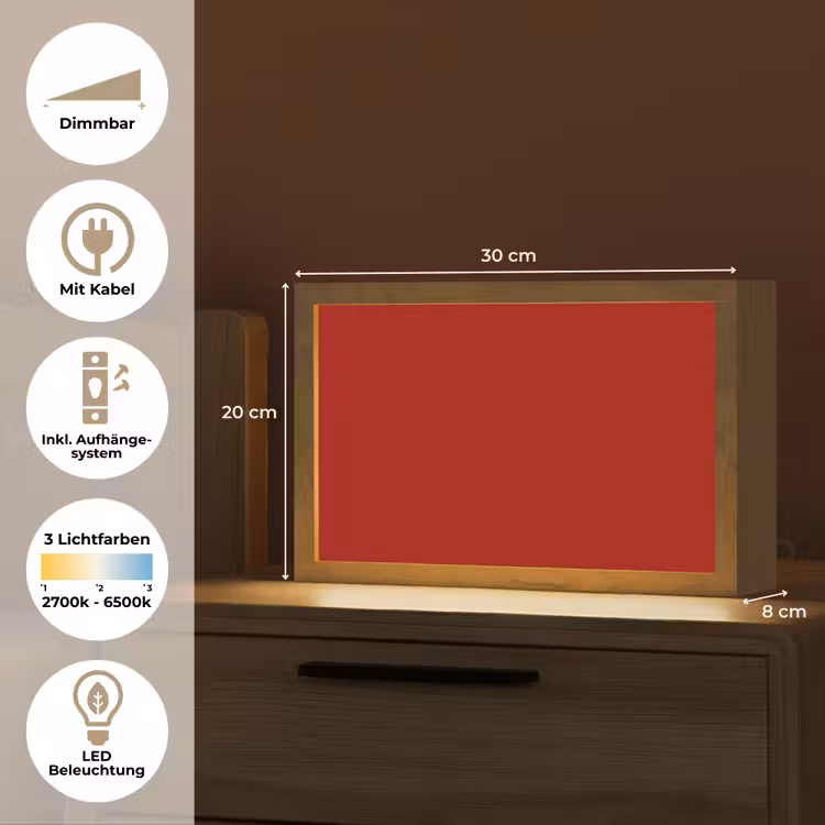 Oxblood - Maroon - Rood Light Box met kabel (Tafellamp) klein 924 -USP_DE