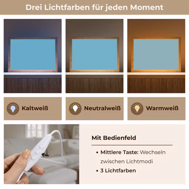 Ocean - Teal - Blauw Light Box met kabel (Tafellamp) klein 924 -USP_lichtkleurDE