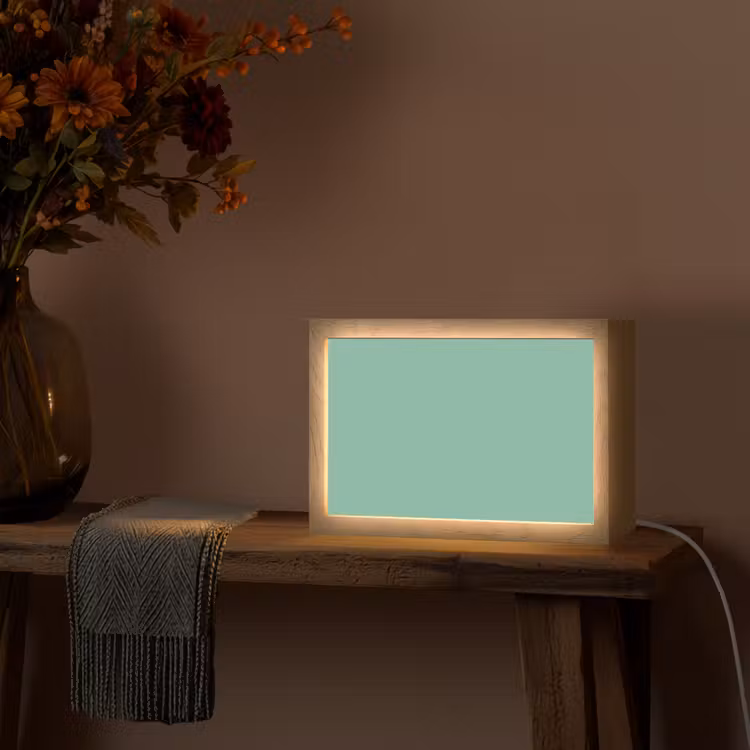 Ocean - Jade - Groen Light Box met kabel (Tafellamp) klein 924 -sfeer4