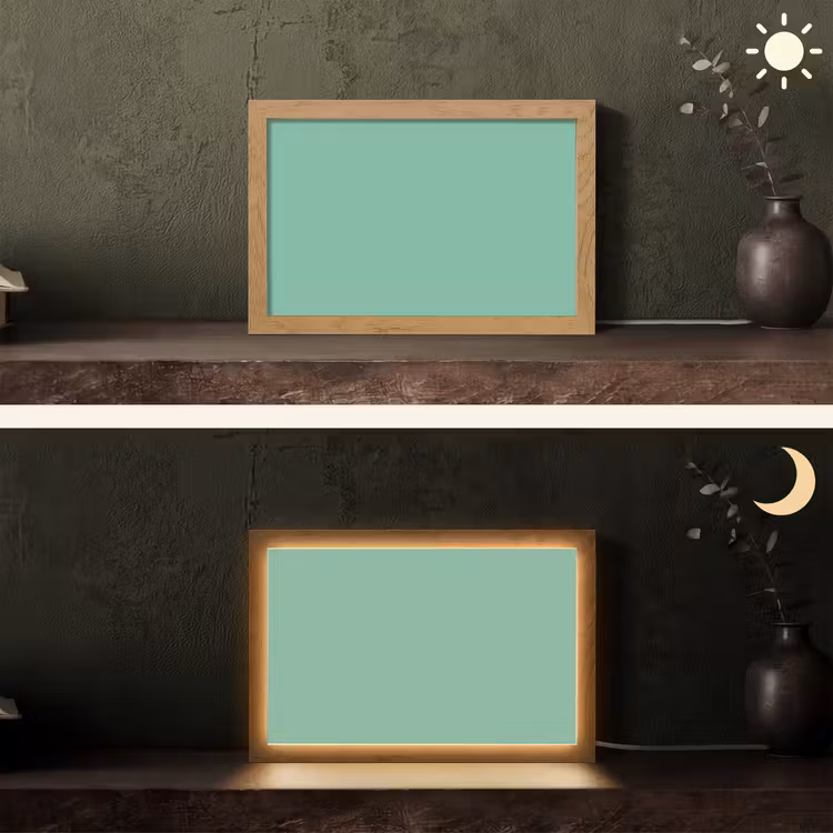 Ocean - Jade - Groen Light Box met kabel (Tafellamp) klein 924 -sfeer3