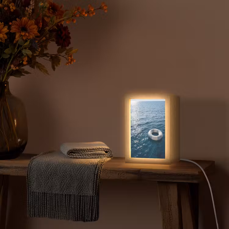 Oceaan - Zwemband - Horizon Light Box met kabel (Tafellamp) klein -sfeer4
