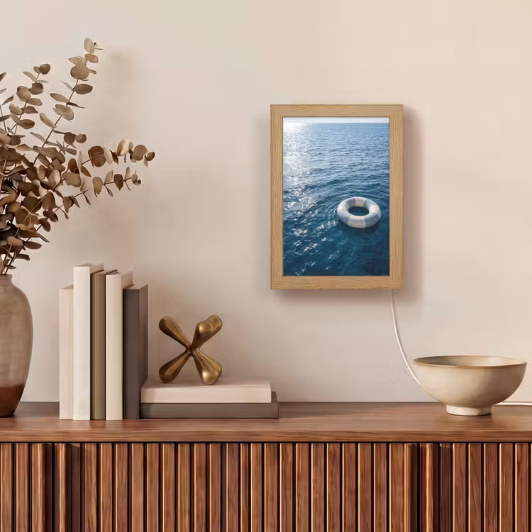 Oceaan - Zwemband - Horizon Light Box met kabel (Tafellamp) klein -sfeer2