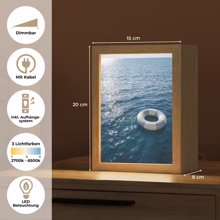 Oceaan - Zwemband - Horizon Light Box met kabel (Tafellamp) klein -USP_DE