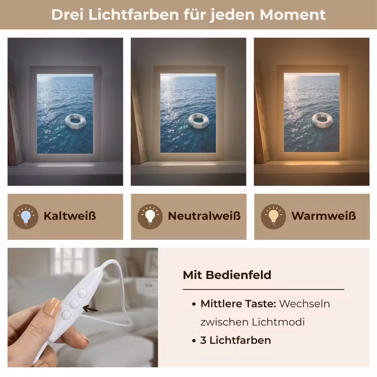 Oceaan - Zwemband - Horizon Light Box met kabel (Tafellamp) klein -USP_lichtkleurDE