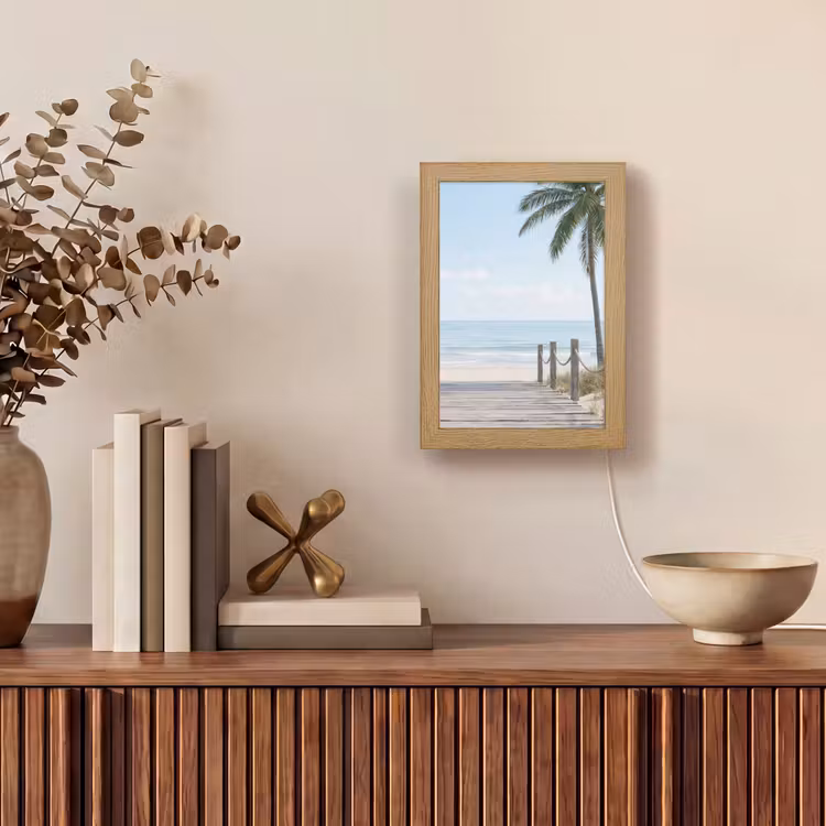 Palmbomen - Pad - Horizon Light Box met kabel (Tafellamp) klein -sfeer2