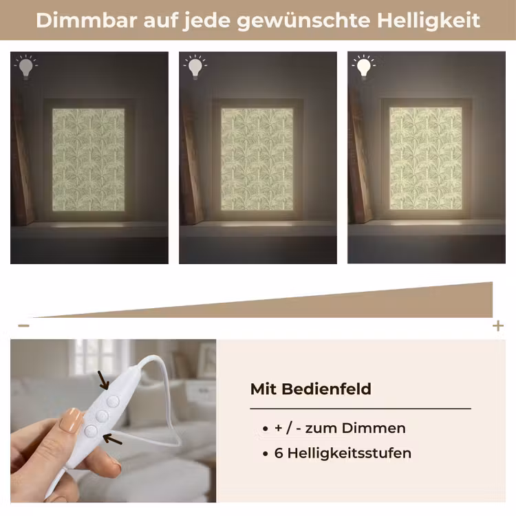 Palmwoud - Tropisch - Groen Light Box met kabel (Tafellamp) klein 925 -USP_dimbaarDE