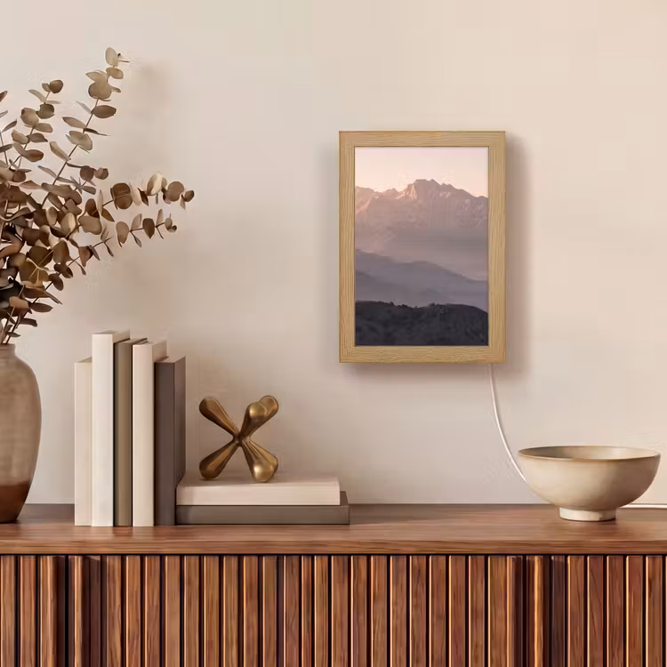 Panorama - Landschap - Bergen Light Box met kabel (Tafellamp) klein -sfeer2