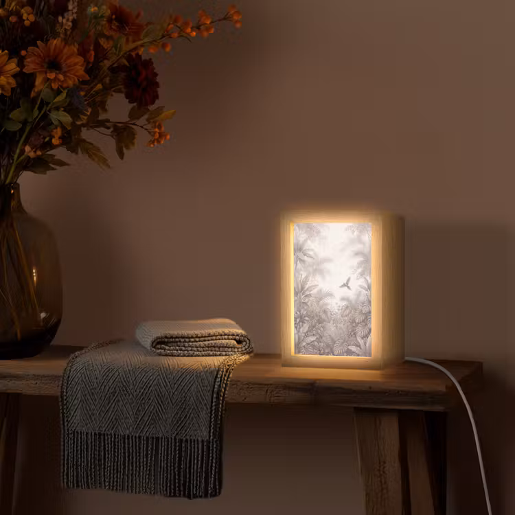 Papagaai - Jungle - Tropisch Light Box met kabel (Tafellamp) klein -sfeer4