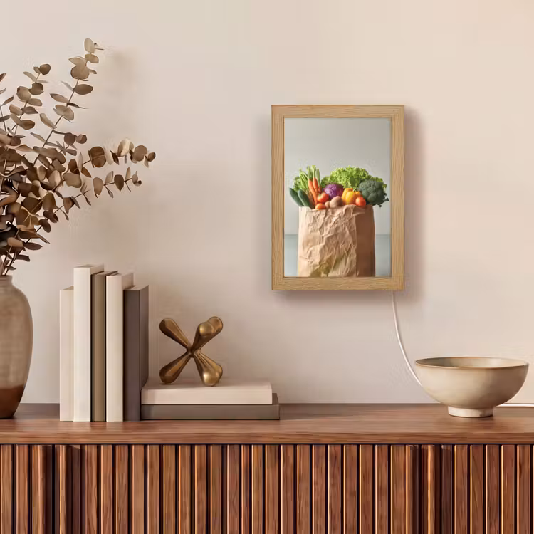 Papieren - Boodschappen - Groente - Kleurrijk Light Box met kabel (Tafellamp) klein -sfeer2