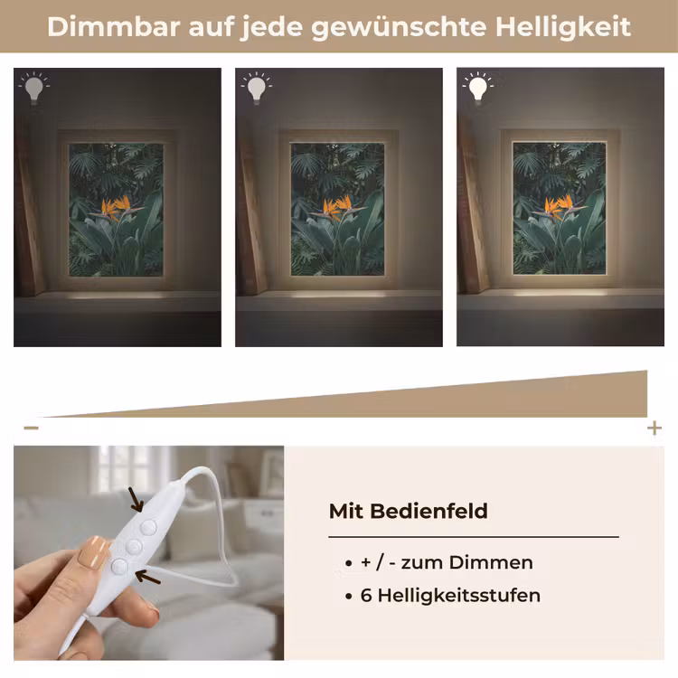 Paradijsvogel - Bloem - Exotisch Light Box met kabel (Tafellamp) klein -USP_dimbaarDE