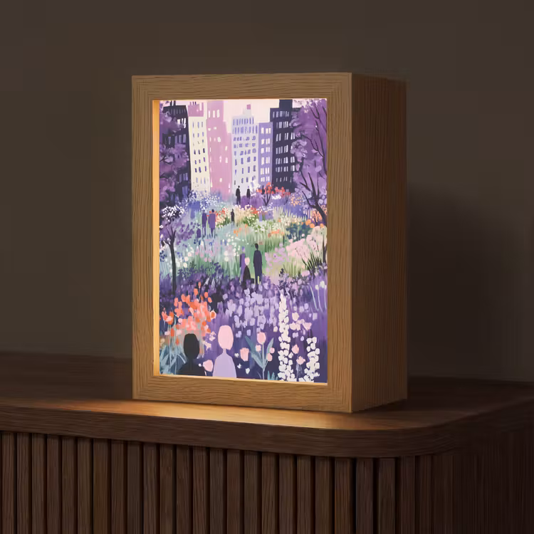 Park - Bomen - Bloemen - Gebouwen Light Box met kabel (Tafellamp) klein -z3d_website