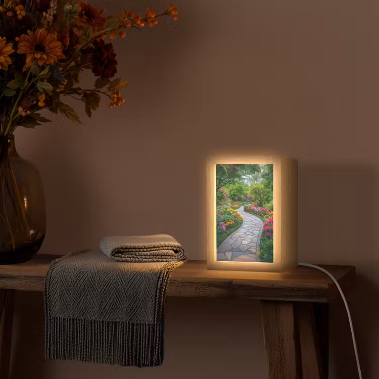 Park - Bloemen - Tuin Light Box met kabel (Tafellamp) klein -sfeer4