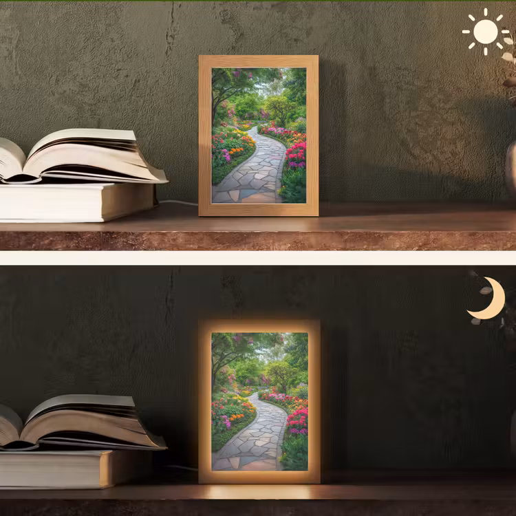 Park - Bloemen - Tuin Light Box met kabel (Tafellamp) klein -sfeer3