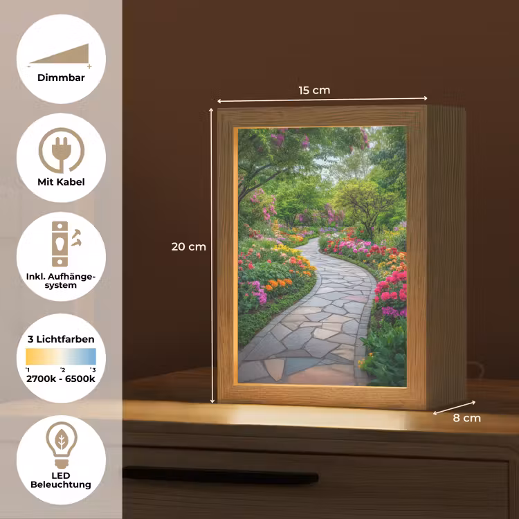 Park - Bloemen - Tuin Light Box met kabel (Tafellamp) klein -USP_DE