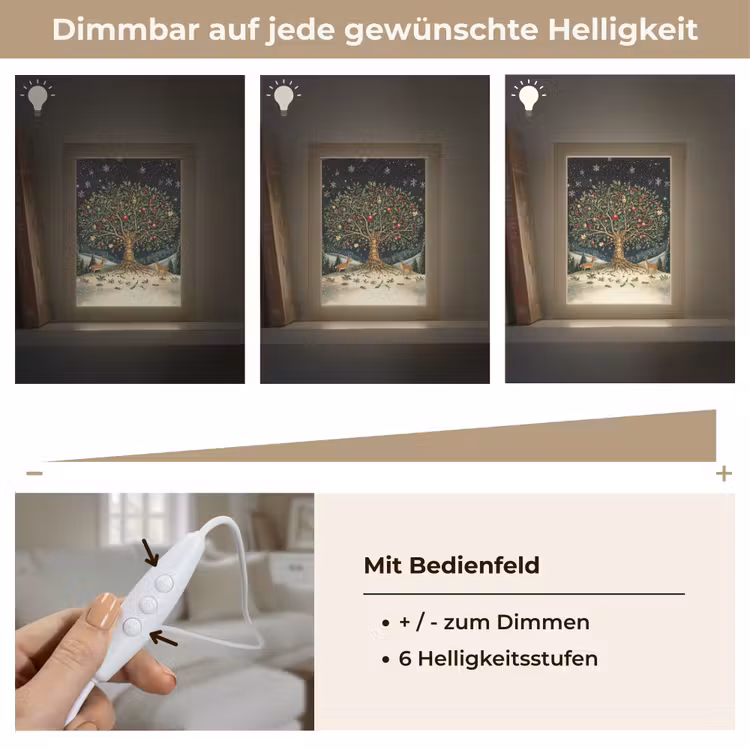 Feestboom - Winterhemel - Kleurrijk Light Box met kabel (Tafellamp) klein -USP_dimbaarDE