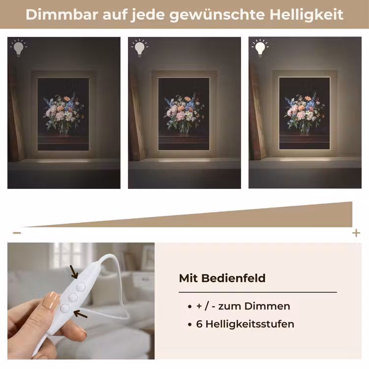 Pastel - Bloemen - Glazen - Vaas Light Box met kabel (Tafellamp) klein -USP_dimbaarDE