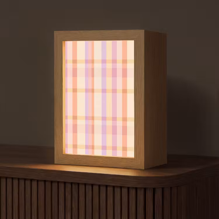 Pastel - uitpatroon - Geometrisch Light Box met kabel (Tafellamp) klein 925 -z3d_website