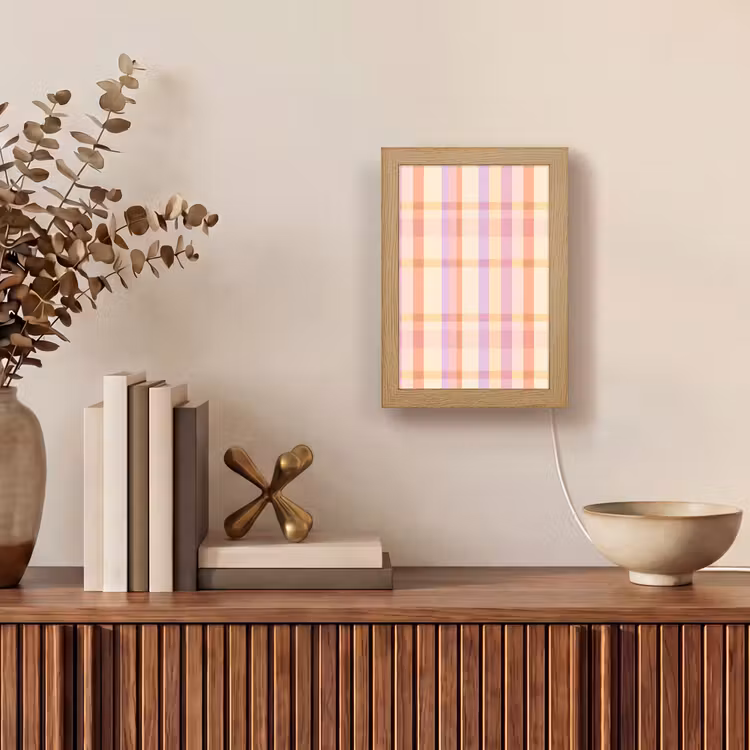 Pastel - uitpatroon - Geometrisch Light Box met kabel (Tafellamp) klein 925 -sfeer2