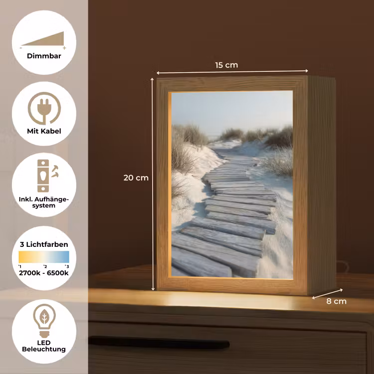 Pad - Planken - Duinen - Gras Light Box met kabel (Tafellamp) klein -USP_DE