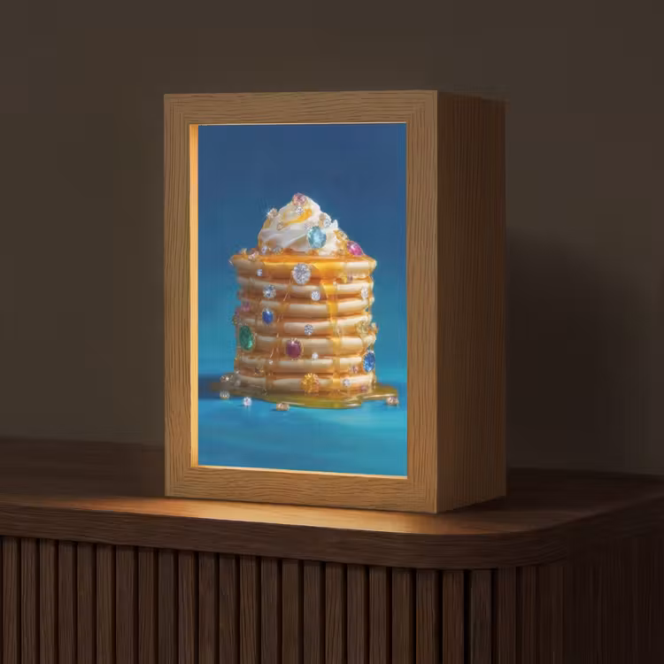 Pannenkoeken - Steentjes - Glitter - Slagroom Light Box met kabel (Tafellamp) klein -z3d_website