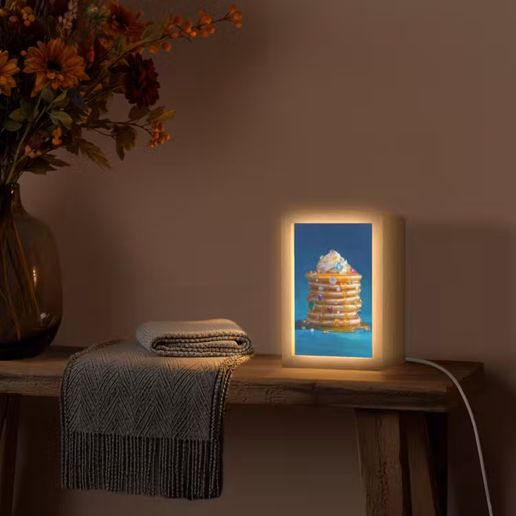 Pannenkoeken - Steentjes - Glitter - Slagroom Light Box met kabel (Tafellamp) klein -sfeer4