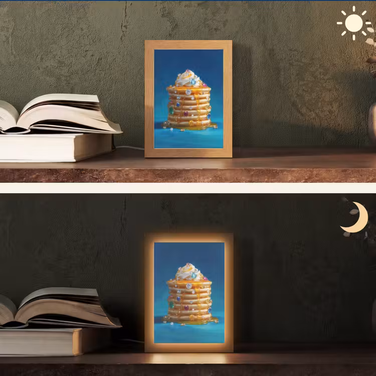 Pannenkoeken - Steentjes - Glitter - Slagroom Light Box met kabel (Tafellamp) klein -sfeer3
