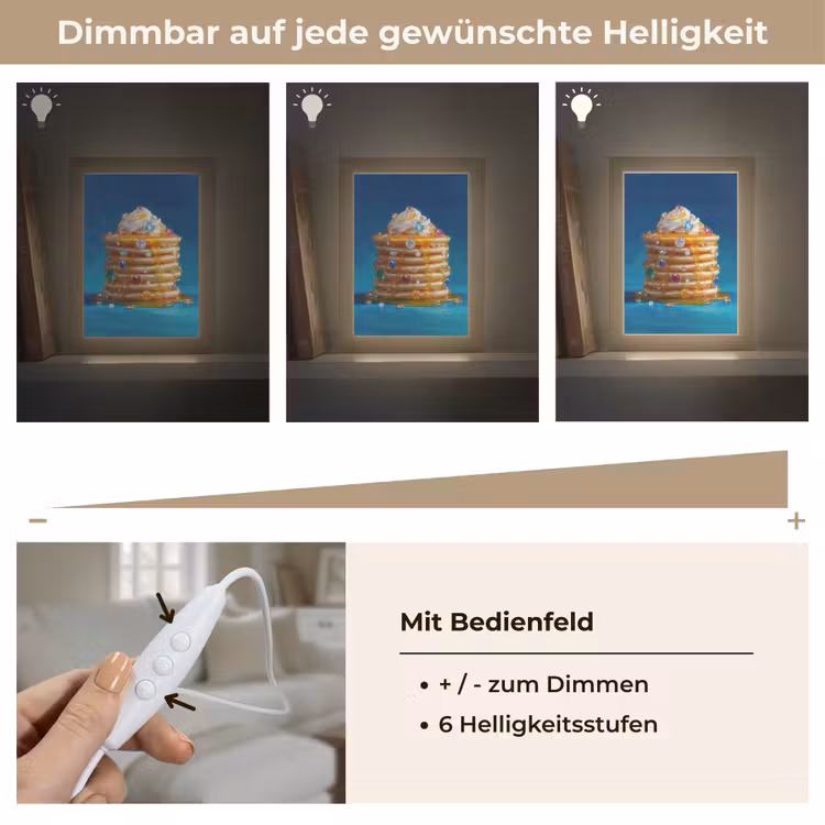 Pannenkoeken - Steentjes - Glitter - Slagroom Light Box met kabel (Tafellamp) klein -USP_dimbaarDE