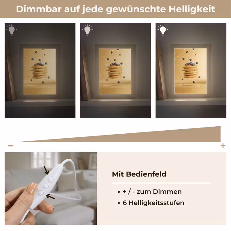 Pannenkoeken - Eten - Honing - Geel Light Box met kabel (Tafellamp) klein -USP_dimbaarDE