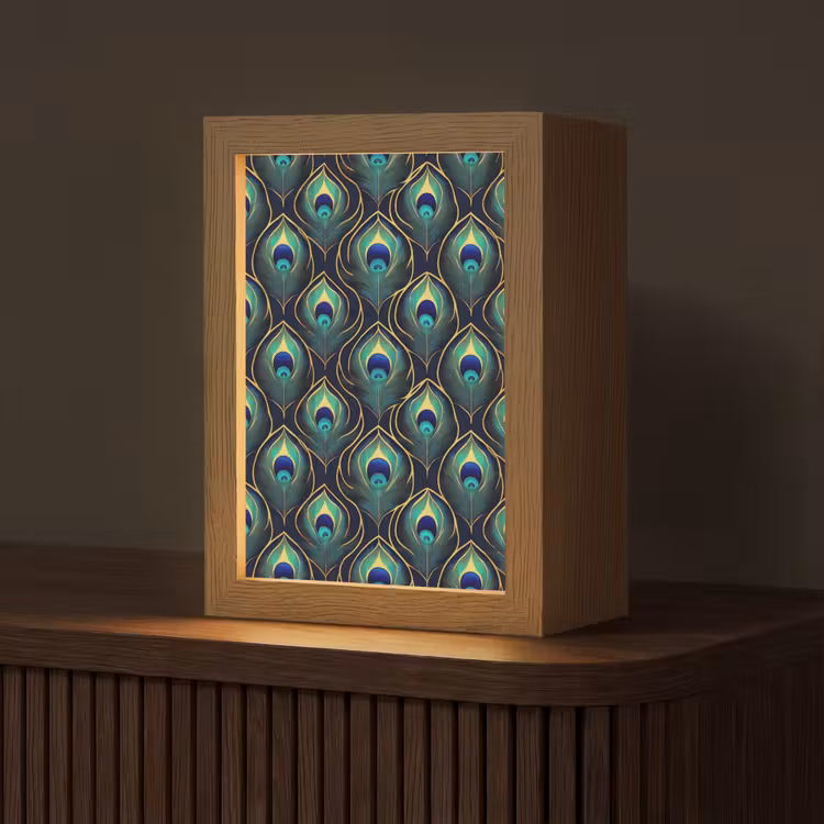 Pauw - Veren - Groen Light Box met kabel (Tafellamp) klein 925 -z3d_website