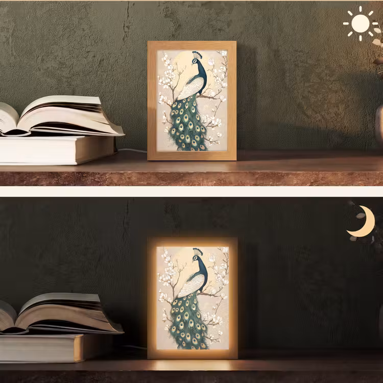 Pauw - Tak - Bloemen Light Box met kabel (Tafellamp) klein -sfeer3