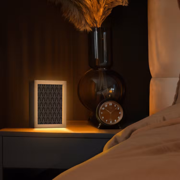 Pijlvorm - Waaier - Goud Light Box met kabel (Tafellamp) klein 925 -sfeer1