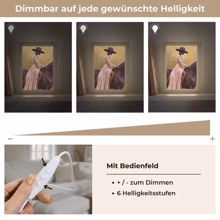 Paard - Klassiek - Oker Light Box met kabel (Tafellamp) klein -USP_dimbaarDE