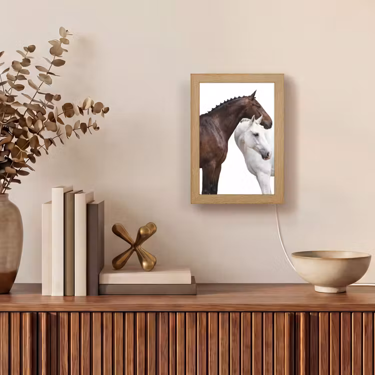Paard - Modern - Balans Light Box met kabel (Tafellamp) klein -sfeer2